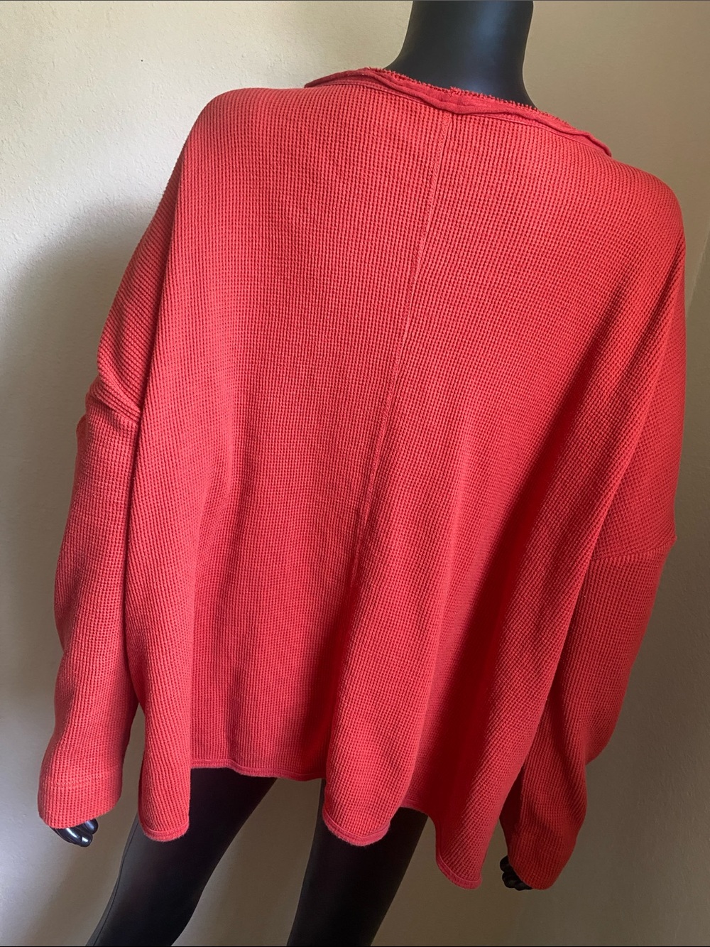 Anthropologie Red Waffle Knit Sweater - Picture 8 of 10